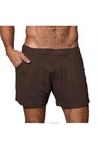 Short Faca Marrom