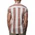 Camisa Tradicional Malha Listras Marron Bege