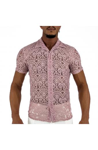 Camisa Tradicional Lux Renda Rose