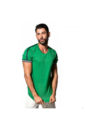 Camiseta Confort MC Verde-Marinho