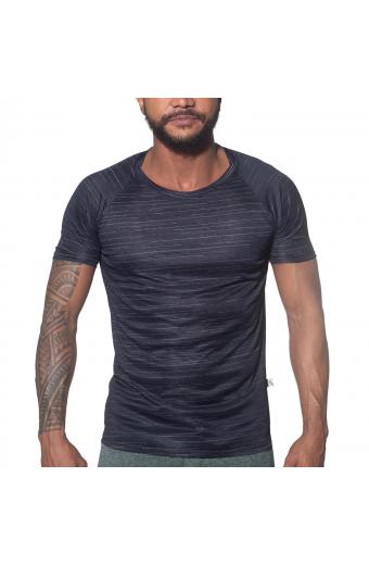 Camiseta Raglan Preto Rajado