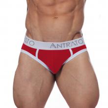 Cueca Slip Viés Vermelho Branco (Algodão)