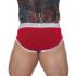 Cueca Slip Viés Vermelho Branco (Algodão)