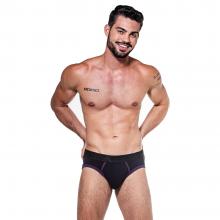 Cueca Slip Viés VL Preto Roxo