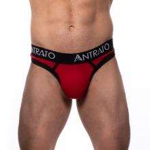 Cueca Thong Vermelho Preto