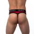 Cueca Thong Vermelho Preto