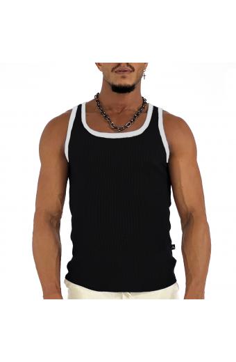 Regata Quadrada Preto/Branco